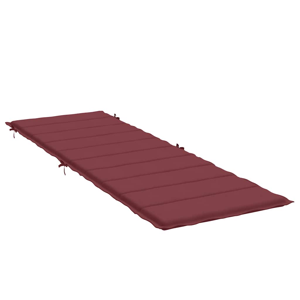 Sun Lounger Cushion Melange Wine Red 186x58x4 Cm Fabric