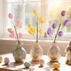 Påskäggspicks Vårens konstgjorda tulpanblomstjälk med ägg Blomsterarrangemang för hemvasfyllning bordsdekoration