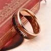 Fashion 8mm Men's Rose Gold Color Stainless Steel Arrow Rings for Men Women Inlaid Koa Wood Wedding Band Jewelry Drop Shipping