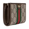 Gucci Ophidia GG monogram design canvas wallet women's beige and dark brown