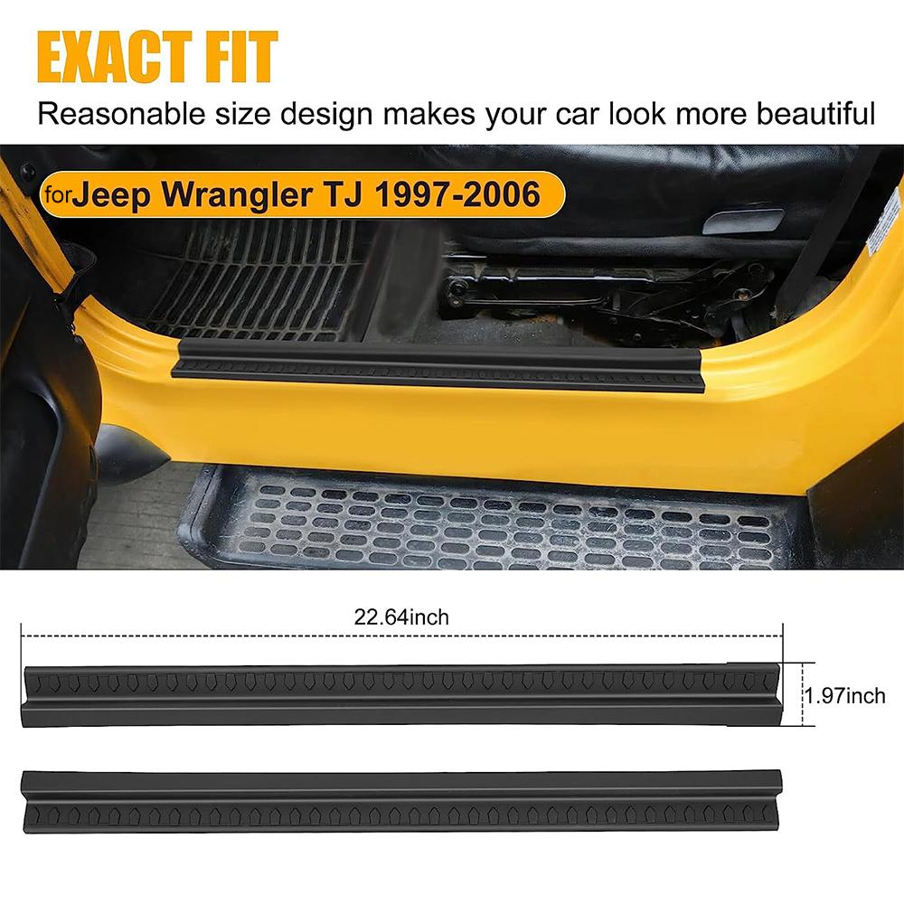 2pcs Door Sill Guards For Jeep Wrangler TJ 1997 1998 1999 2000 2001 2002 2003 2004-2007 Door Sill Guards Kit Door Entry Guards