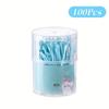 100Pcs Hygienic Disposable Ear Cleaner with Dual Head, Soft Ear Spoon & Cotton Swab, Portable Cleaning Tool for Family Daily Use