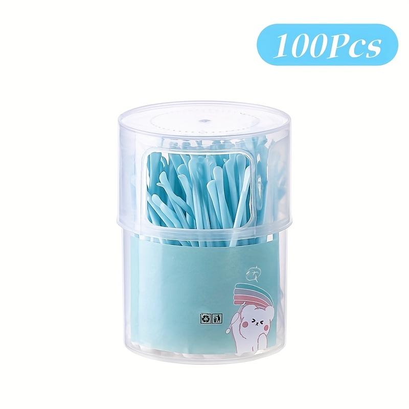 100Pcs Hygienic Disposable Ear Cleaner with Dual Head, Soft Ear Spoon & Cotton Swab, Portable Cleaning Tool for Family Daily Use