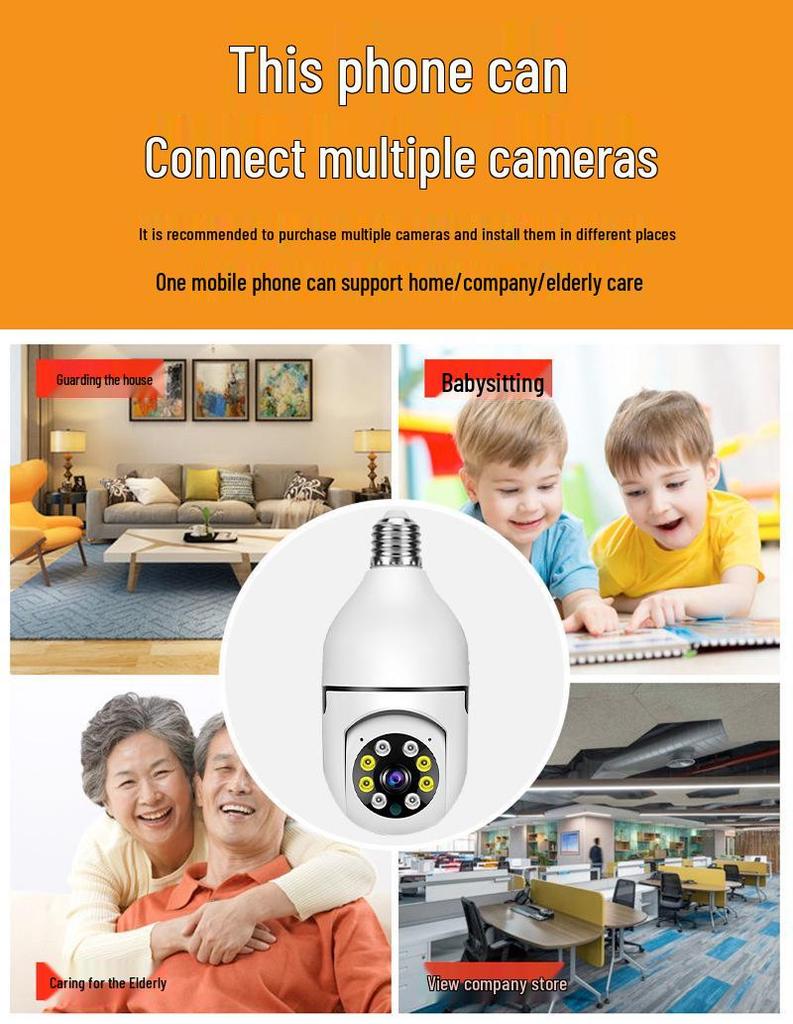 OKAM Little Eagle Wireless Panoramic Light Bulb Camera with Mobile Tracking and Alarm