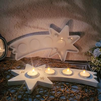 1 Stück Silikon Gießformen Stern Kristall Kerzenhalter Formen DIY Epoxidharz Dekorative Formen DIY Gips Kerzenständer