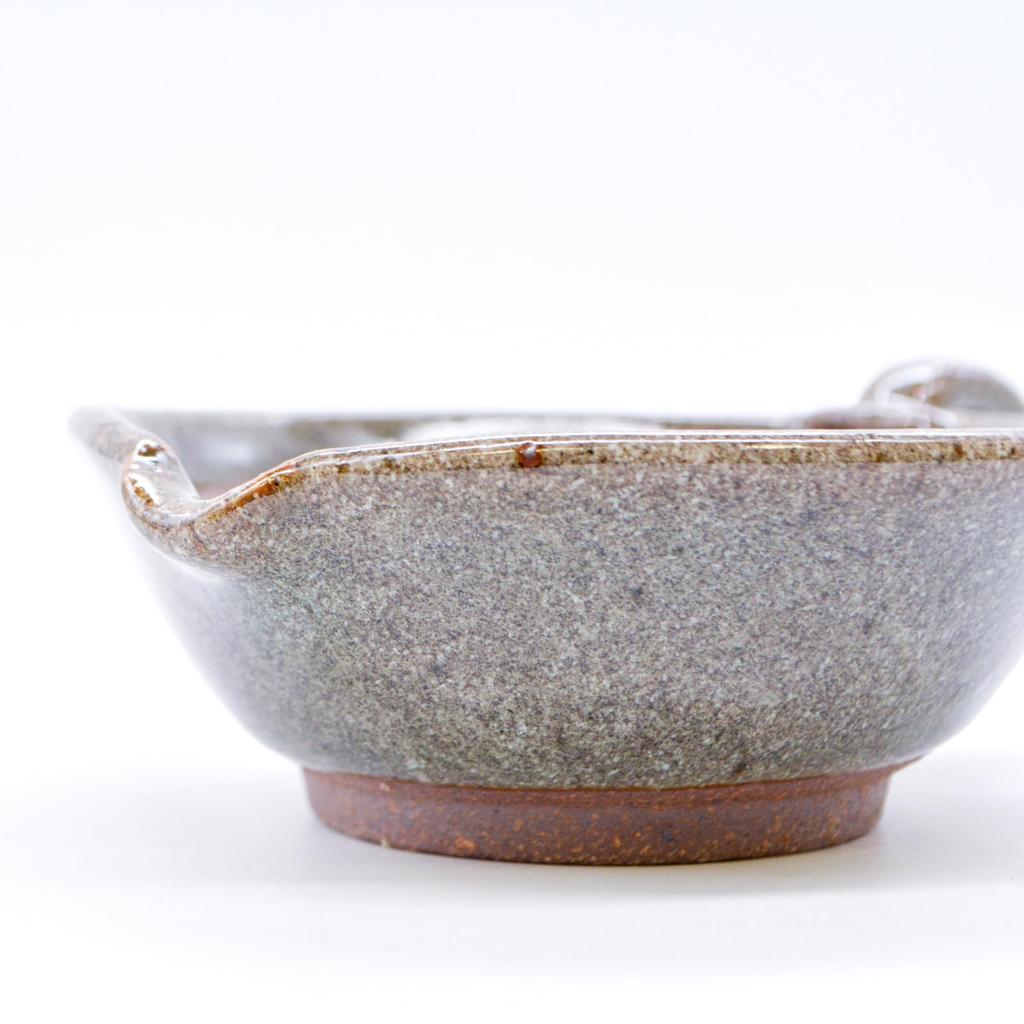 Utsuwa Roan Mino Ware Katoen Approximately 13cm with Made In Product Mortar, Mini, Shallow, Small, Wide, Handle, Gray, Ceramic, Japan, Number