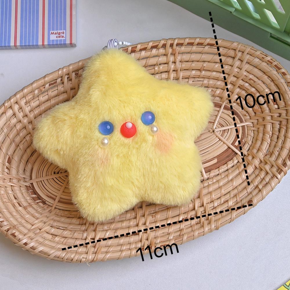 Star Pendant Plush Toy: Squeaky Doll Keychain & Backpack Charm