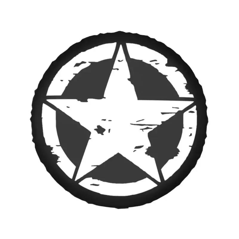 Military Tactical Star Spare Tire Cover for Prado Pajero Wrangler Jeep RV SUV Camper Car Wheel Covers 14" 15" 16" 17" Inch