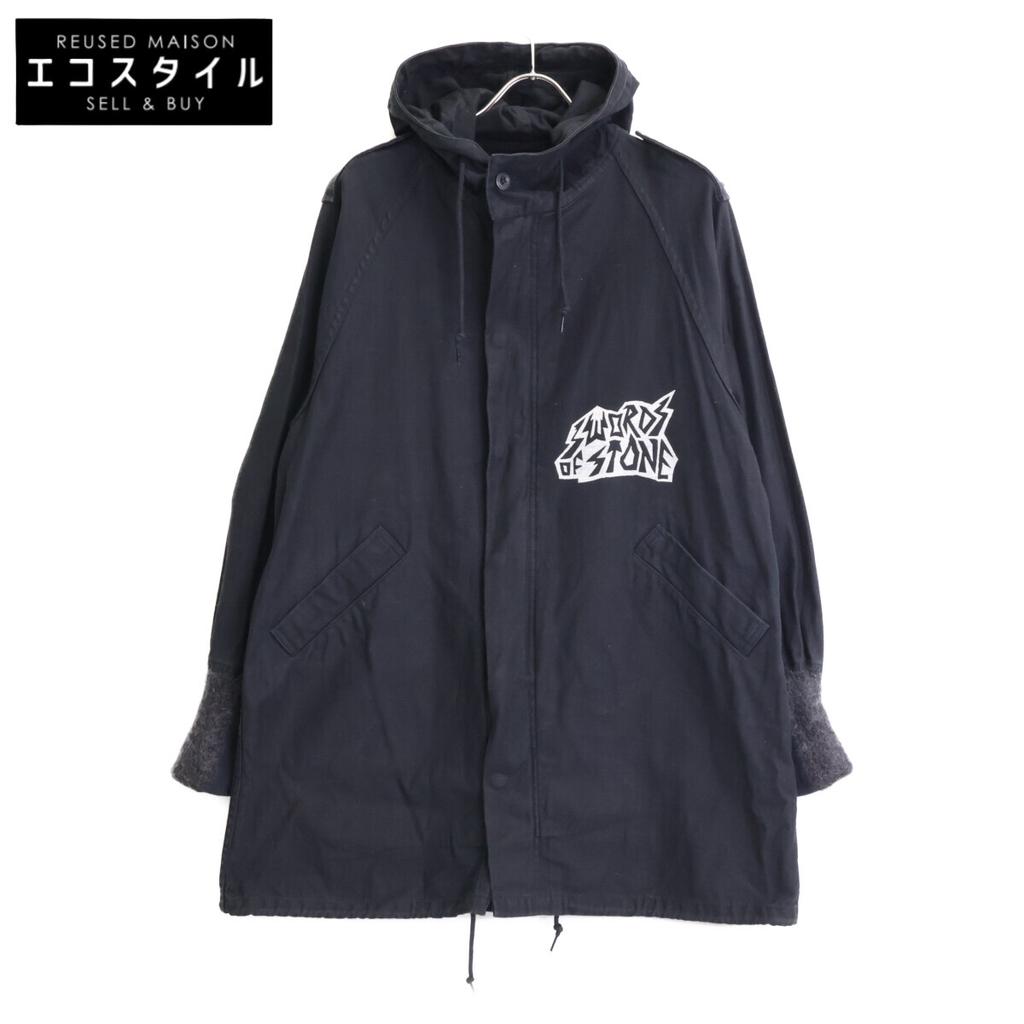 HYSTERIC GLAMOUR FERGADELIC METAL PRINTED LUXURY LEAF MODS COAT coat FREE blackUsed