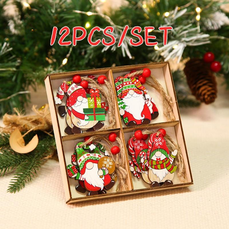 Christmas Dog Paw Double Layer Wooden Pendant Navidad Natal Noel Tree Pendant Merry Christmas Decor For Home 2025 New Year 2025