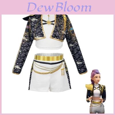Kpop Demon Hunters Rumi Childrens Sequin Stage Costume With Short Pants For Dance Performances