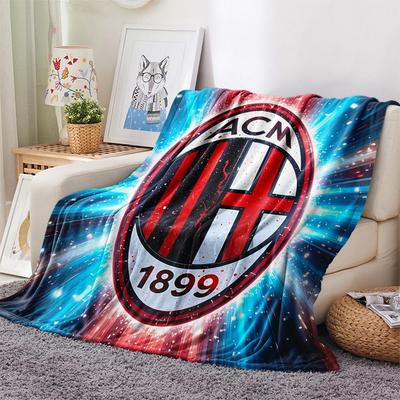 AC Milan Print Flannel Blanket, High Quality Comfortable for All Seasons, Home Decor, Warmth and Comfort, Perfect for Christmas Gifts