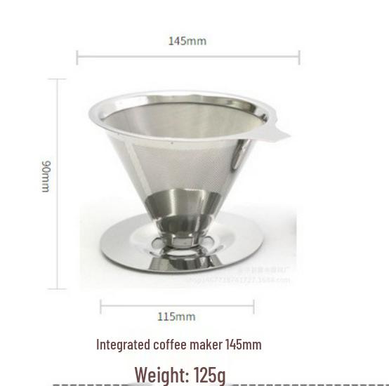 145mm Stainless Steel Coffee Filter with Double-Layer Screen
