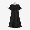 ZANZEA Women Casual V-Neck Solid Color Elegant Short Sleeve Dress