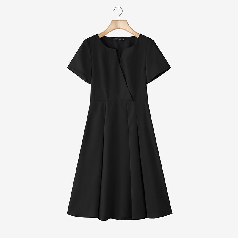 ZANZEA Women Casual V-Neck Solid Color Elegant Short Sleeve Dress