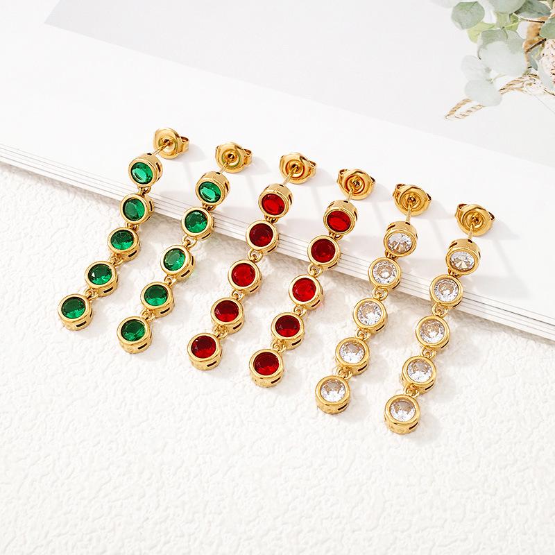 Elegant Zircon Long Earrings - Light Luxury, Versatile Fashion for Women