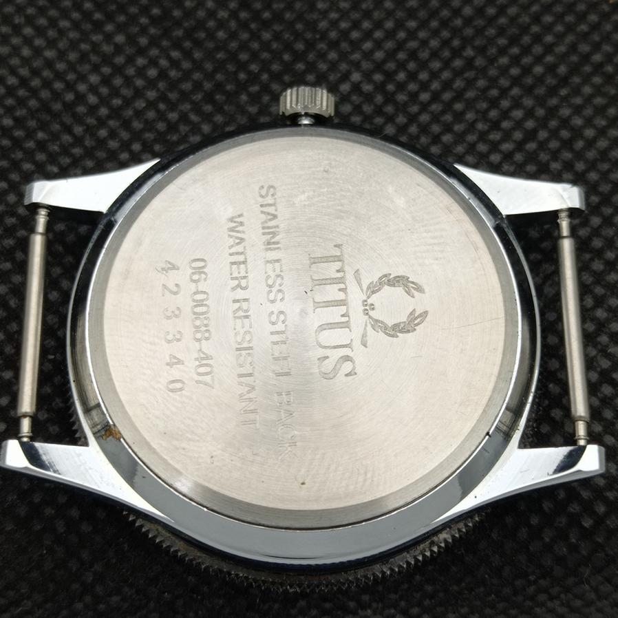 CEAS DE MÂNĂ BĂRBĂTESC ELVEȚIAN TITUS REFURBISHED BEZEL MOBIL CADRAN NEGRU 40MM a425319-2 RL-a425319
