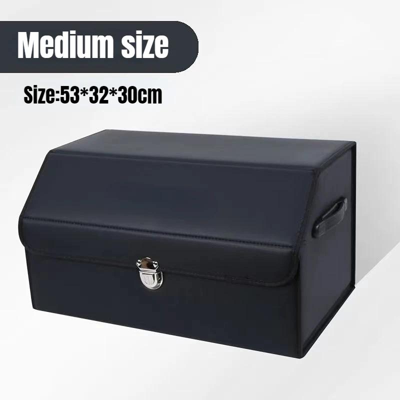 Car Trunk Organizer Organizers And Storage Suv Faux Leather Foldable Trunk Multi-Compartment Adjustable Auto Grocery Storage Box