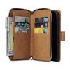 Apple iPhone 13/12 Mini Leather Case: Nine-Card Zipper Style for 14 Pro Max