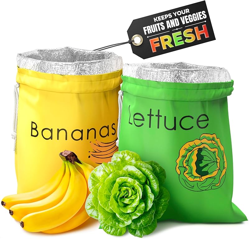 Kitchen Food-Grade Canvas Drawstring Storage Bag Large Capacity Special Storage for Vegetables Banana Onion Lettuce Greens Fresh