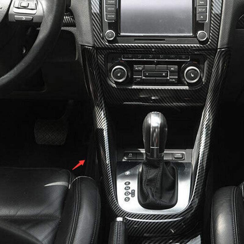 AASS-Carbon Fiber Central Console Gear Shift U-Type Cover Trim Frame For Golf 6 MK6 2008-2012 Accessories