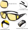 Feisedy TAC UV400 for Night Large Yellow B2593 Over-the-Eye Sunglasses, Polarized, Protection, Driving, Size, Lenses, Unisex,