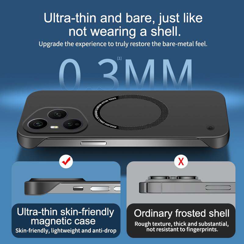 For  Magnetic Frameless Hard PC Back Case for Honor 400 Pro Wireless Charging Shockproof Cover for Honor400 400pro