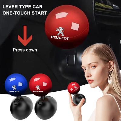 1 Peça Alavanca de Botão de Partida por Impulso com Logo de Carro Capa Protetora Criativa Para 308 408 508 RCZ 208 3008 2008 206 207 108 406 407 408 206 207 208 306 307