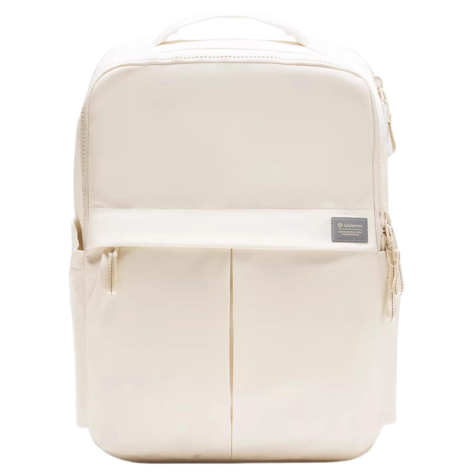 Lululemon Everyday 21L Side Pocket Design Adjustable Shoulder Straps Polyester Backpack Unisex Backpack Light-Ivory LU9CTTS-1 Light Ivory White