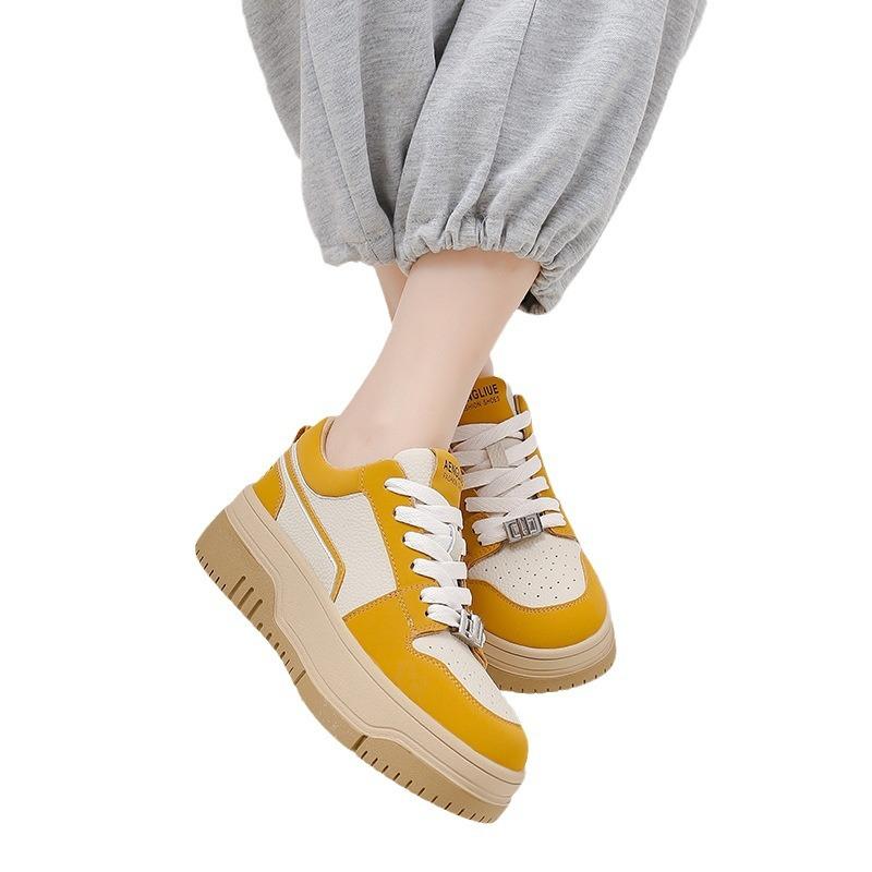 Brand OEM, Leather Women's Shoes Panda Black and White Board Shoes, Trendy Soft-soled Casual Skateboard Shoes, Retro Dirty Shoes