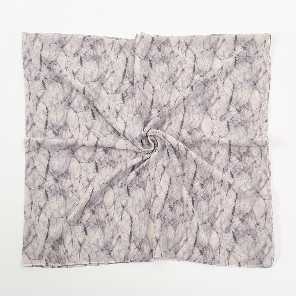 145*145CM Écharpe Carrée Florale Imprimée Chiffon Hijabs Écharpes Pour Femmes Châles Musulmans Foulard Enveloppant Bandeau Bufandas