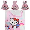 Ärmelloses Kleid mit Hello Kitty Cartoon-Print und Rüschendetails für das Frühlings-Verkleiden