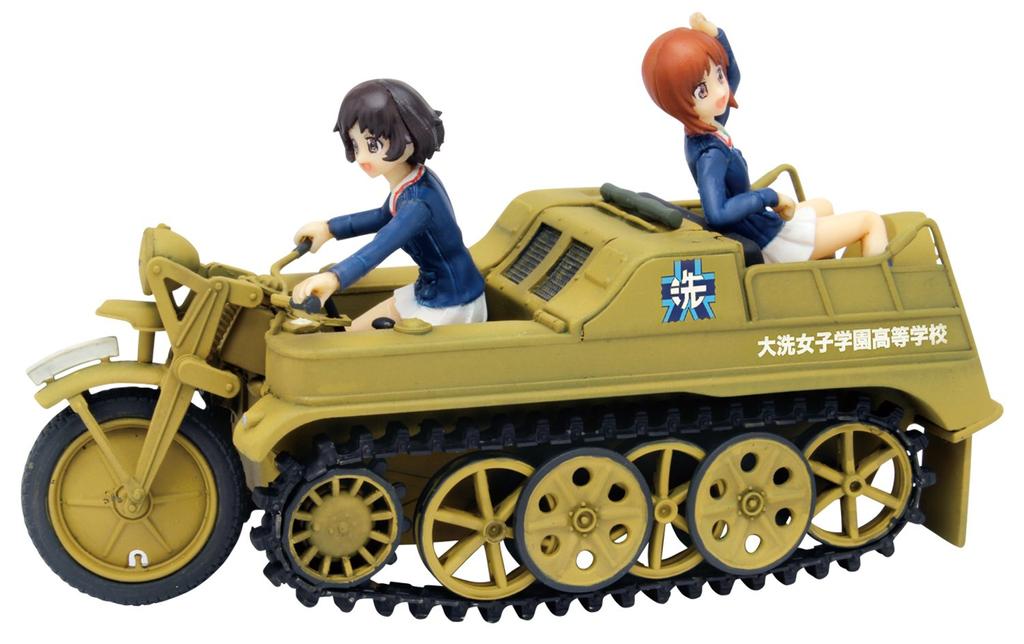 PLATZ Girls & Panzer the Movie: Miho and Yukari's Kettenkrad, Oarai Girls' High School Version, Assembled Tracks! 1/35 Scale Plastic Model GPSP-2