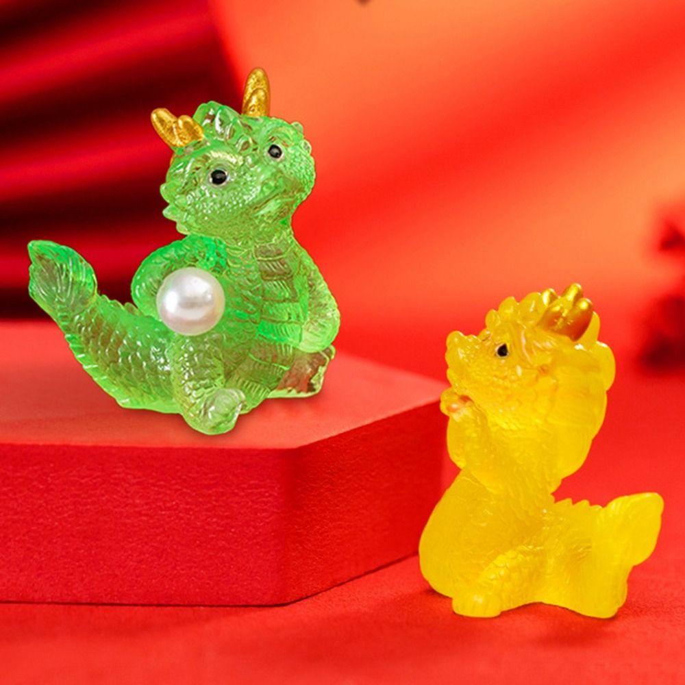 Small Transparent Resin Dragon Ornaments Chinese Zodiac Auspicious Dragons Dragon Figurine  Home