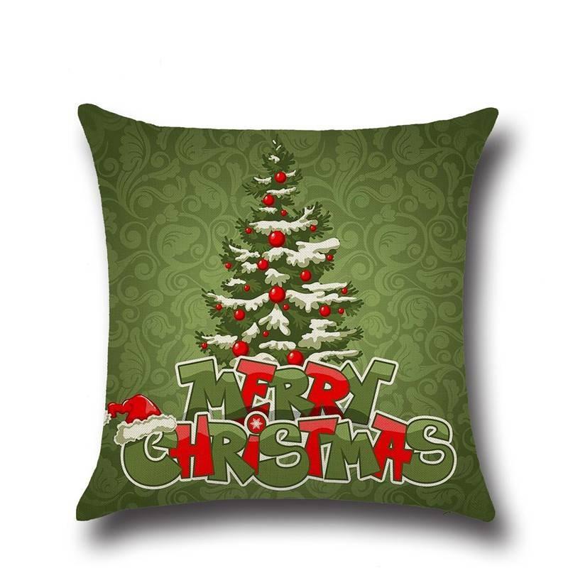 Christmas Cartoon Pillow Cover Cozy Home Office Decor Sofa Bedroom Festive Gift