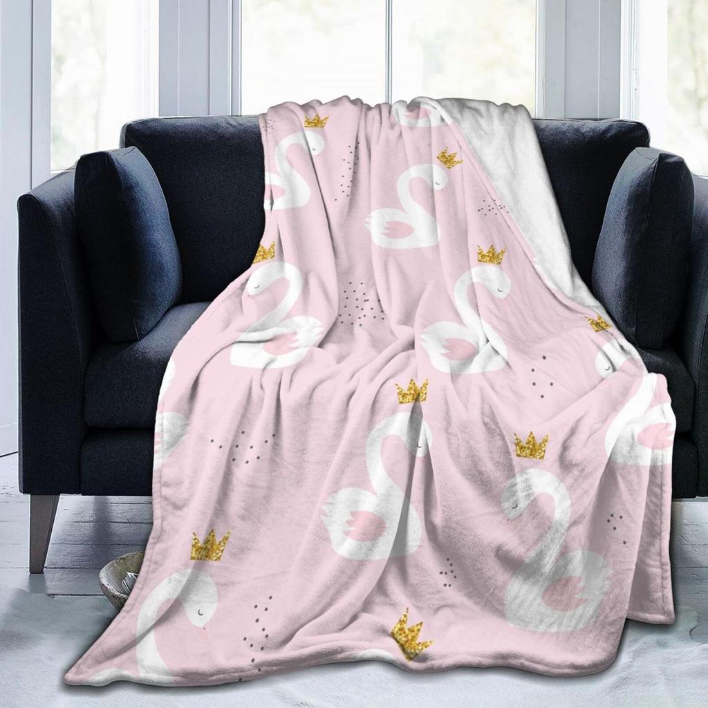 Love the Swan Princess Printed Blanket for Sofa Bed Travel Camping Living Room Office Conditioning Blanket for All Seasons Gifts