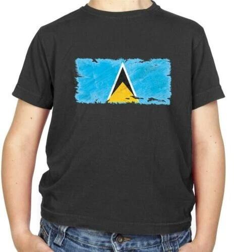 Детская футболка с флагом Сент-Люсии - Люсиан - Флаги - Страна - Мир - Кастри 110