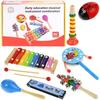 Wooden Musical Instruments For Children Xylophone Maracas Harmonica