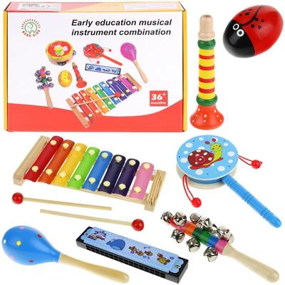 Drewniane Instrumenty Muzyczne Dla Dzieci Cymbałki Marakasy Harmonijka