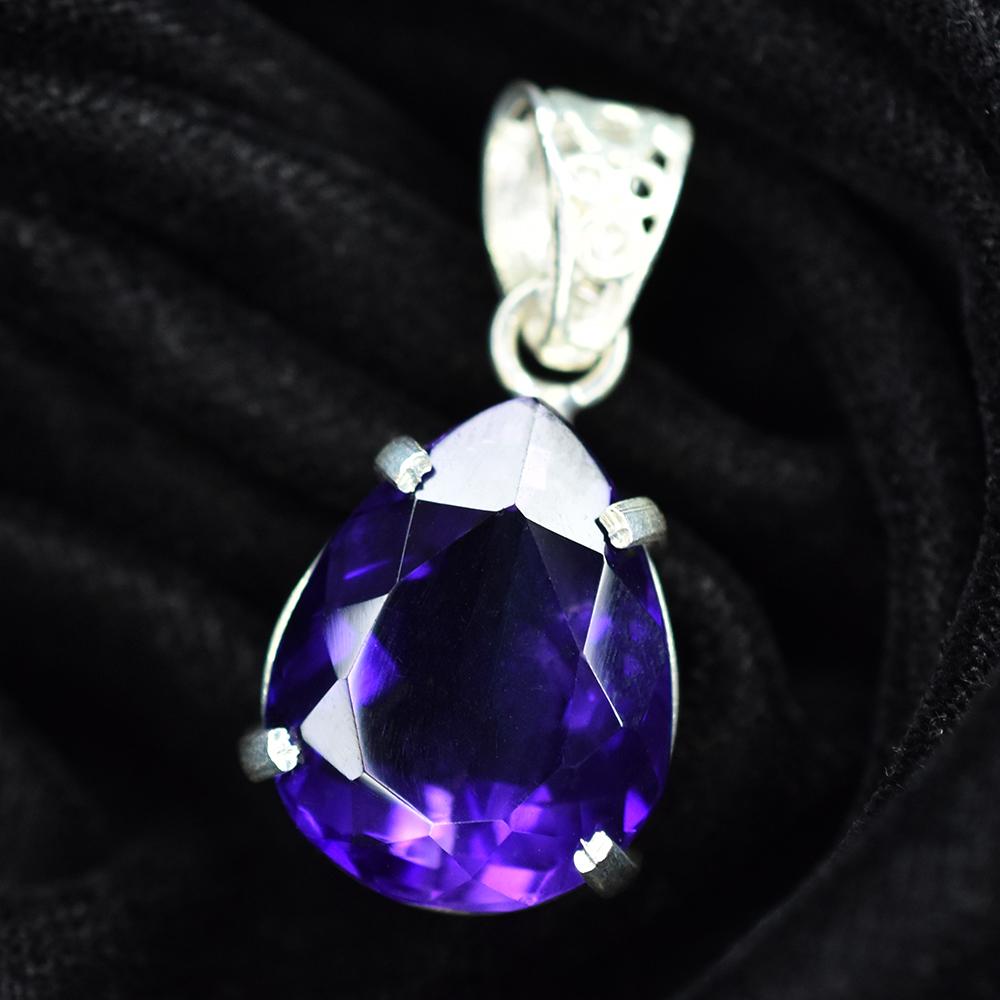Natural Purple Tourmaline 31.7 Ct CERTIFIED Pear 925 Sterling Silver Pendant MY-PD-154-NS