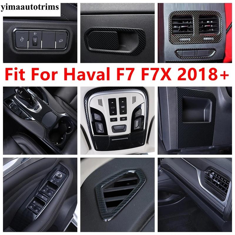 Head Light / Glove Box Sequin / Dashboard Air AC Outlet Vent Cover Trim Stainless Steel Accessories For Haval F7 F7X 2018 -