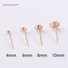 Brass Metal Blank Earring Studs Base Pins 14K Gold Plating Ear Post with Pad,DIY Jewelry Making Accessories Wholesale