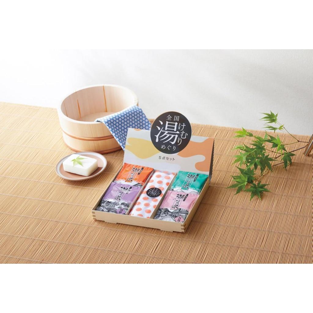 Marutatsu Bath Hot Nationwide Steam Gift Packaging Included Additives, Springs, Hakone, Arima, Kurokawa, Beppu, Towel, Tour, 5-Piece Set,