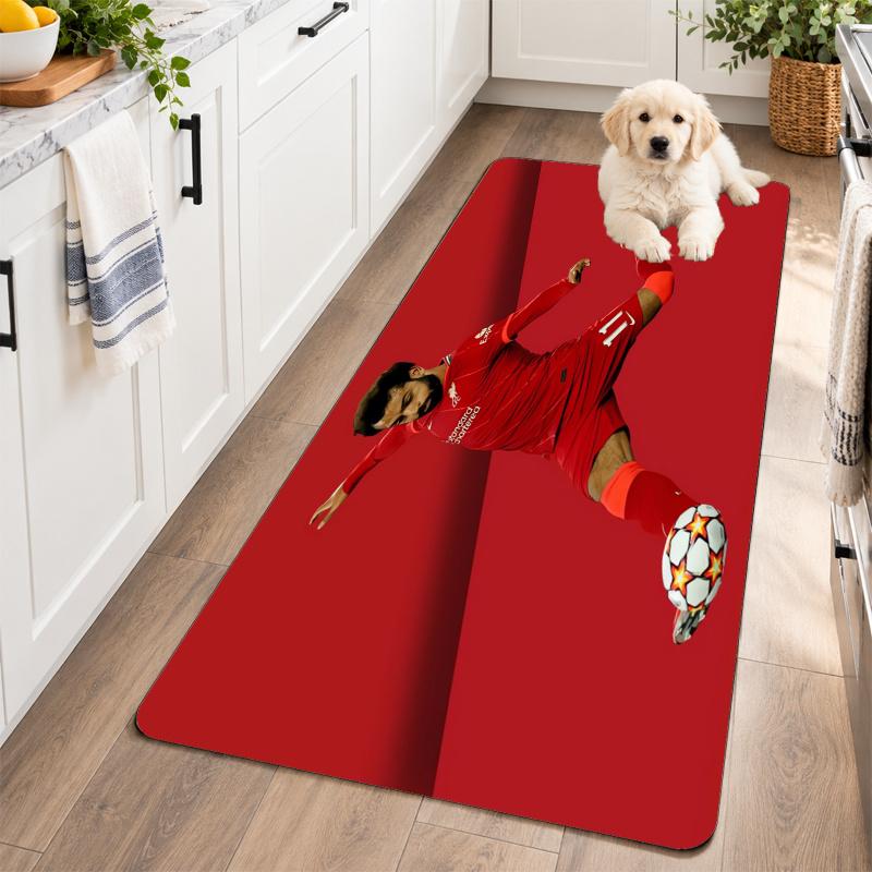 Flannel Kitchen Mat Mohamed Salah Soft Area Rug Non Slip Floor Carpet Home Decoration
