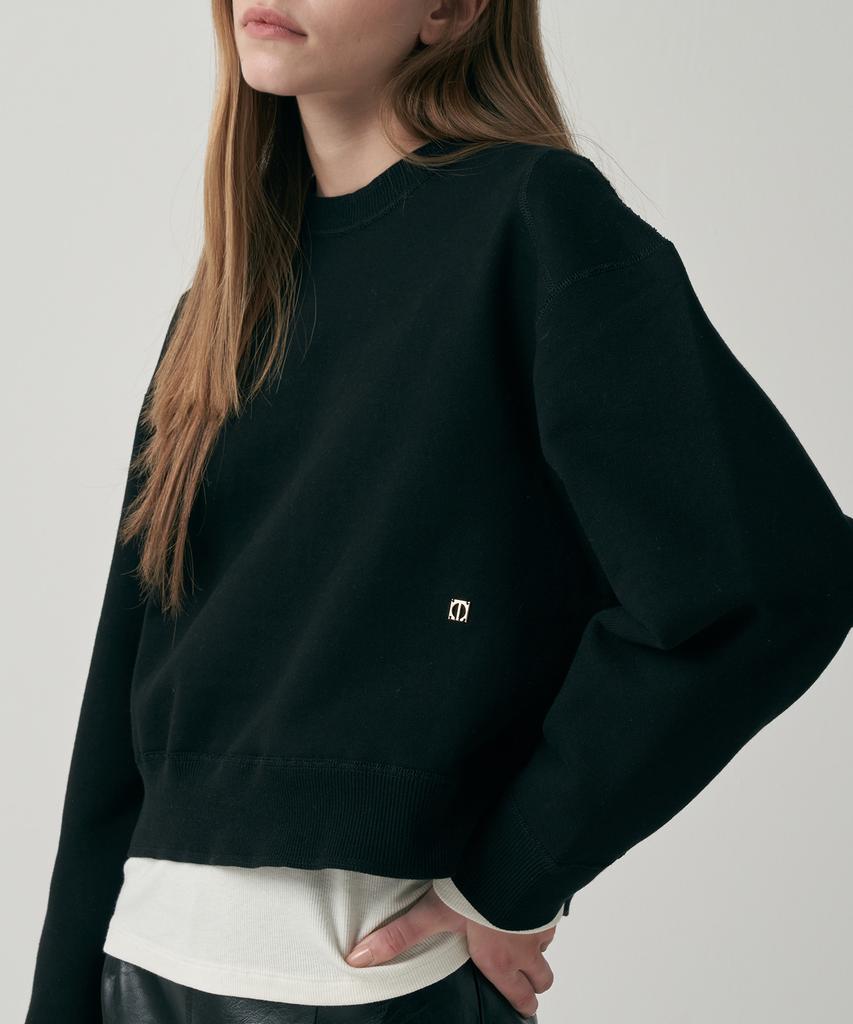 MOTT Crop Stitch Sweatshirt - Black