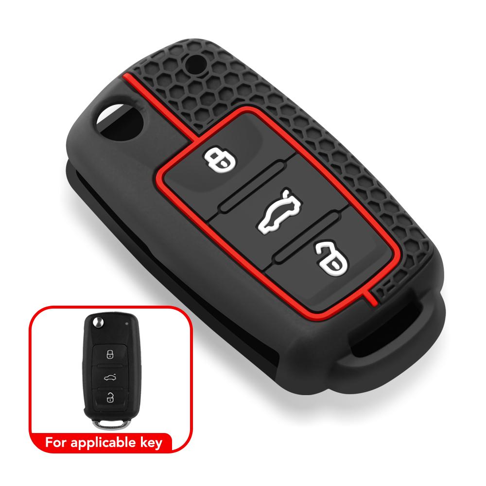 Autoschlüsselabdeckung Silikonhülle für Volkswagen VW Polo Golf Passat Tiguan Käfer Caddy T5 Up Eos Skoda Octavia Seat Leon Altea