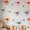 Flower Wall Decals Hand-painted Spring Wildflower Wall Stickers Peel And Stick Floral Wall Art Decor for Girls Bedroom Nursery Classroom Living Room