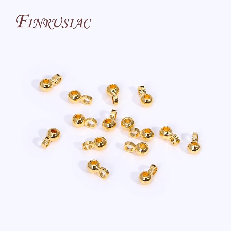 18K Gold Plated Mini 2.5mm Beads Pendant Bail Bead For DIY Jewelry Making Supplies