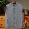 Men's Autumn/Winter Plus Velvet Thickened Sleeveless Vest - Warm Waist Protection for Middle-Aged & Elderly