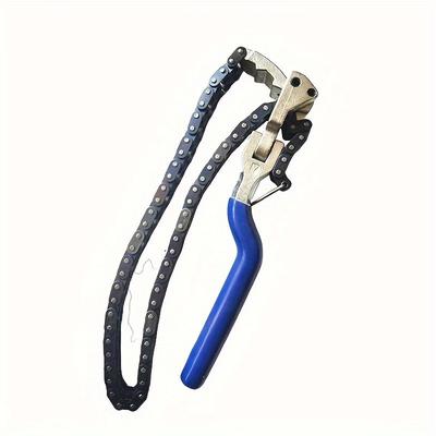 Adjustable Chain-Type Engine Oil Filter Wrench - Anti-Slip Tool for Easy Disassembly & Assembly, Oil Grid, Universal
